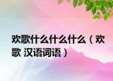 歡歌什么什么什么（歡歌 漢語詞語）