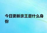 今日更新親王是什么身份