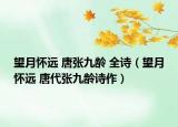 望月懷遠(yuǎn) 唐張九齡 全詩（望月懷遠(yuǎn) 唐代張九齡詩作）