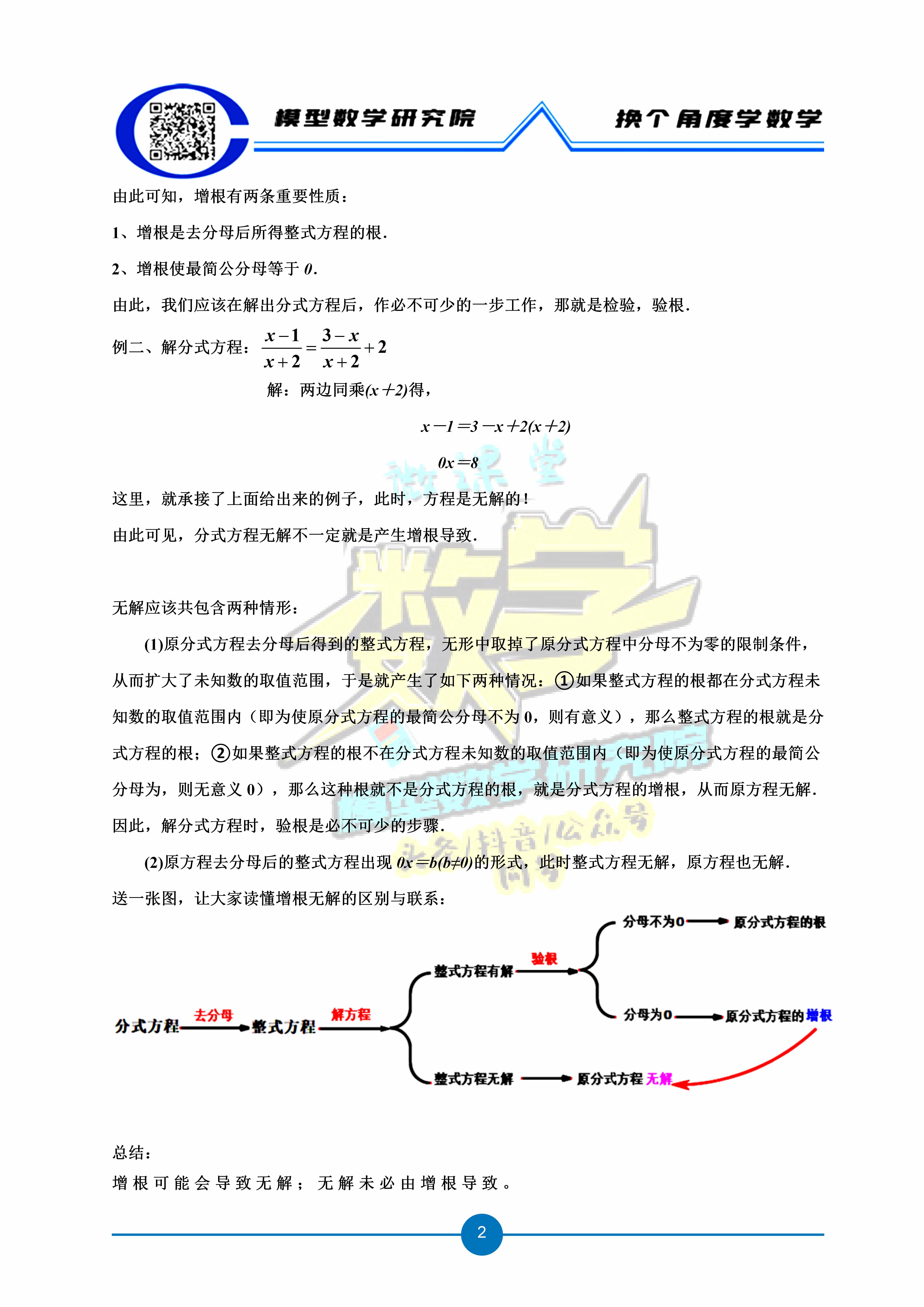 淺談分式方程的增根和無解