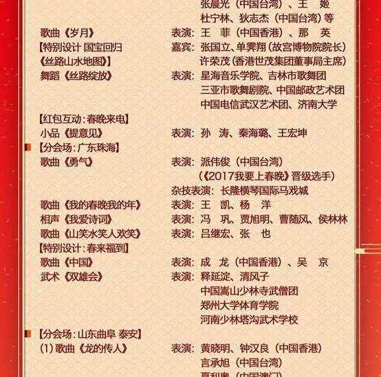 火速Mark！2018年央視春晚節(jié)目單出爐了！