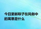 今日更新粽子在風(fēng)俗中的寓意是什么