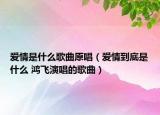愛情是什么歌曲原唱（愛情到底是什么 鴻飛演唱的歌曲）