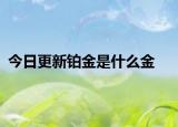 今日更新鉑金是什么金