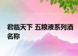 君臨天下 五糧液系列酒名稱
