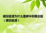 建投能源為什么是碳中和概念股（建投能源）