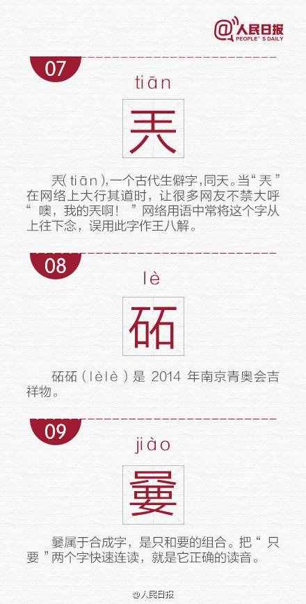 長知識！網(wǎng)絡(luò)流行的30個生僻字，你認得幾個？
