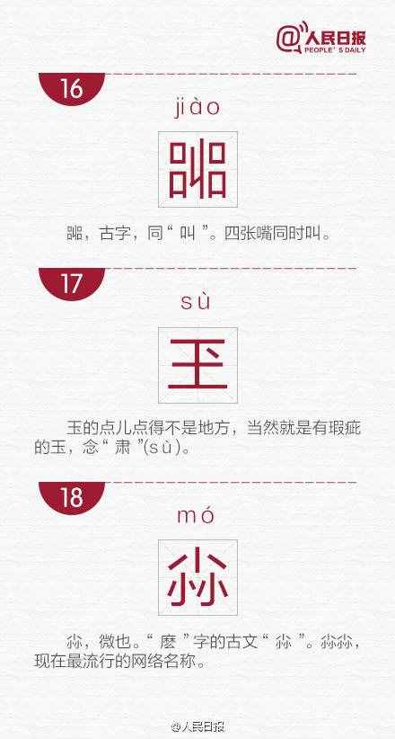 長知識！網(wǎng)絡(luò)流行的30個生僻字，你認得幾個？