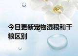 今日更新寵物濕糧和干糧區(qū)別