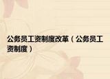 公務(wù)員工資制度改革（公務(wù)員工資制度）