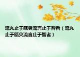 流丸止于甌臾流言止于智者（流丸止于甌臾流言止于智者）