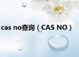 cas no查詢（CAS NO）