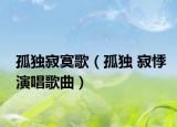 孤獨寂寞歌（孤獨 寂悸演唱歌曲）