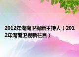 2012年湖南衛(wèi)視新主持人（2012年湖南衛(wèi)視新欄目）