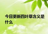 今日更新四葉草含義是什么