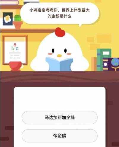 世界上體型最大的企鵝是！螞蟻莊園3月27日今日課堂答題答案