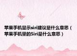 蘋果手機顯示siri建議是什么意思（蘋果手機里的Siri是什么意思）