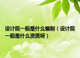 設(shè)計院一般是什么編制（設(shè)計院一般是什么資質(zhì)呀）
