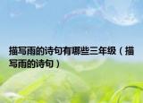 描寫雨的詩句有哪些三年級（描寫雨的詩句）