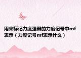 用來標記力度強弱的力度記號中mf表示（力度記號mf表示什么）
