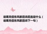 諸葛亮借東風(fēng)歇后語(yǔ)后面是什么（諸葛亮借東風(fēng)歇后語(yǔ)下一句）