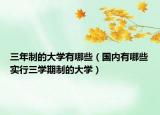 三年制的大學有哪些（國內(nèi)有哪些實行三學期制的大學）