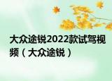 大眾途銳2022款試駕視頻（大眾途銳）