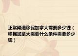 正常渠道移民加拿大需要多少錢（移民加拿大需要什么條件需要多少錢）