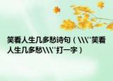 笑看人生幾多愁詩(shī)句（\