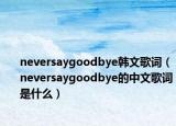 neversaygoodbye韓文歌詞（neversaygoodbye的中文歌詞是什么）