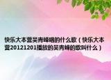 快樂(lè)大本營(yíng)吳青峰唱的什么歌（快樂(lè)大本營(yíng)20121201播放的吳青峰的歌叫什么）