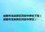 成都市龍泉驛區(qū)同安中學(xué)校下雪（成都市龍泉驛區(qū)同安中學(xué)校）