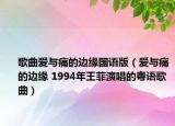歌曲愛與痛的邊緣國語版（愛與痛的邊緣 1994年王菲演唱的粵語歌曲）