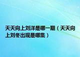 天天向上劉洋是哪一期（天天向上劉冬出現(xiàn)是哪集）