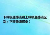 下呼吸道感染和上呼吸道感染區(qū)別（下呼吸道感染）