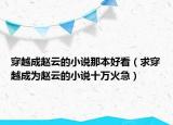 穿越成趙云的小說(shuō)那本好看（求穿越成為趙云的小說(shuō)十萬(wàn)火急）