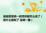 誰(shuí)能百里挑一的范旭毅怎么走了（犯什么規(guī)則了 是哪一期）