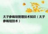 太子參栽培管理技術知識（太子參栽培技術）