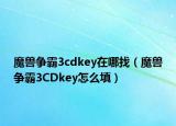 魔獸爭霸3cdkey在哪找（魔獸爭霸3CDkey怎么填）