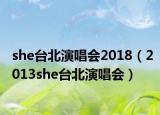 she臺北演唱會2018（2013she臺北演唱會）