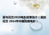愛與謊言2019電影故事簡介（愛的謊言 2014年中國拍攝電影）
