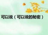 可以說(shuō)（可以說(shuō)的秘密）