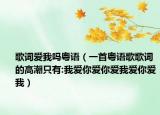 歌詞愛我嗎粵語（一首粵語歌歌詞的高潮只有:我愛你愛你愛我愛你愛我）