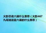 火影忍者六道什么意思（火影467九尾說這是六道的什么意思）