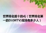 世界排名前十的dj（世界排名第一的DJ(MTV)現(xiàn)場(chǎng)有多少人）