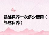 凱越保養(yǎng)一次多少費用（凱越保養(yǎng)）