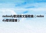 nobody歌詞英文版歌曲（nobody歌詞諧音）