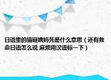 日語里的搞砸姨媽死是什么意思（還有救命日語怎么說 麻煩用漢語標一下）