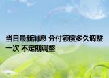 當日最新消息 分付額度多久調(diào)整一次 不定期調(diào)整