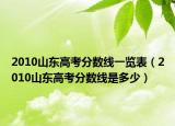 2010山東高考分數線一覽表（2010山東高考分數線是多少）